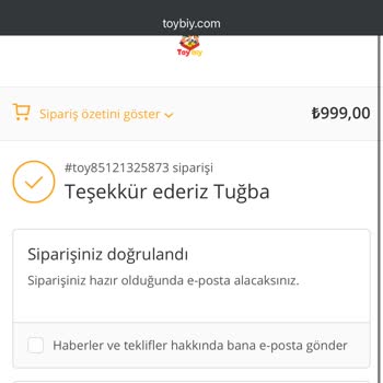 Toybiy (toybiy.com) Toybiy Oyuncak Mağazasından Siparişim Hala Ulaşmadı