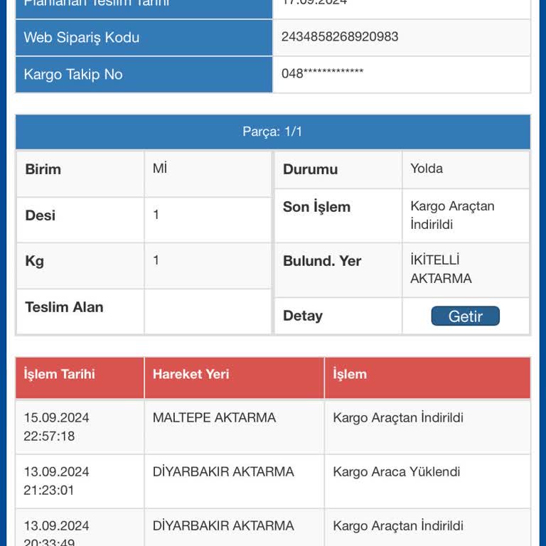 Sürat Kargo Dolap Uygulamasından Kargo