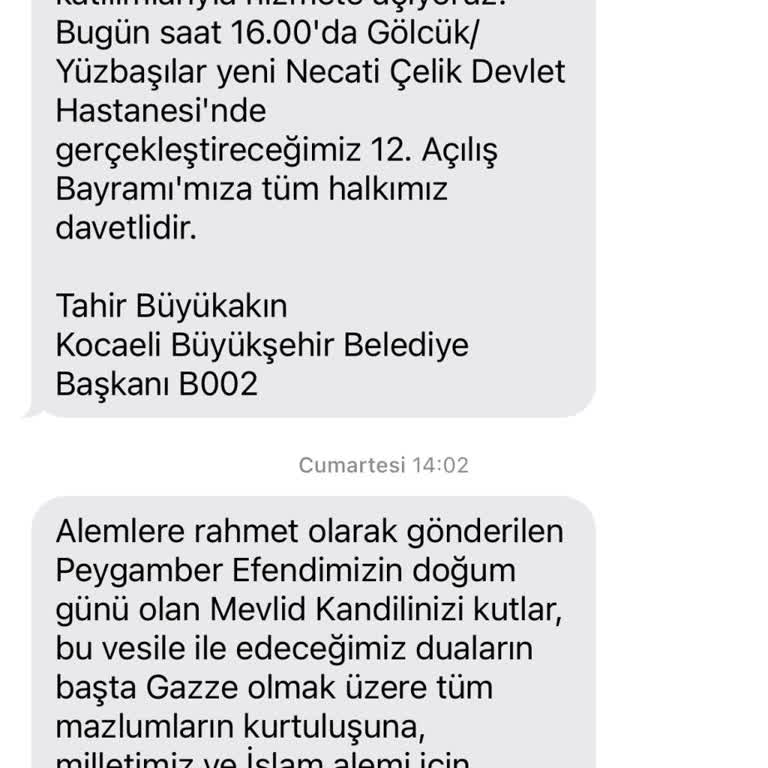 Kocaeli Büyükşehir Belediyesi SMS Göndermeyi Bırakmıyor