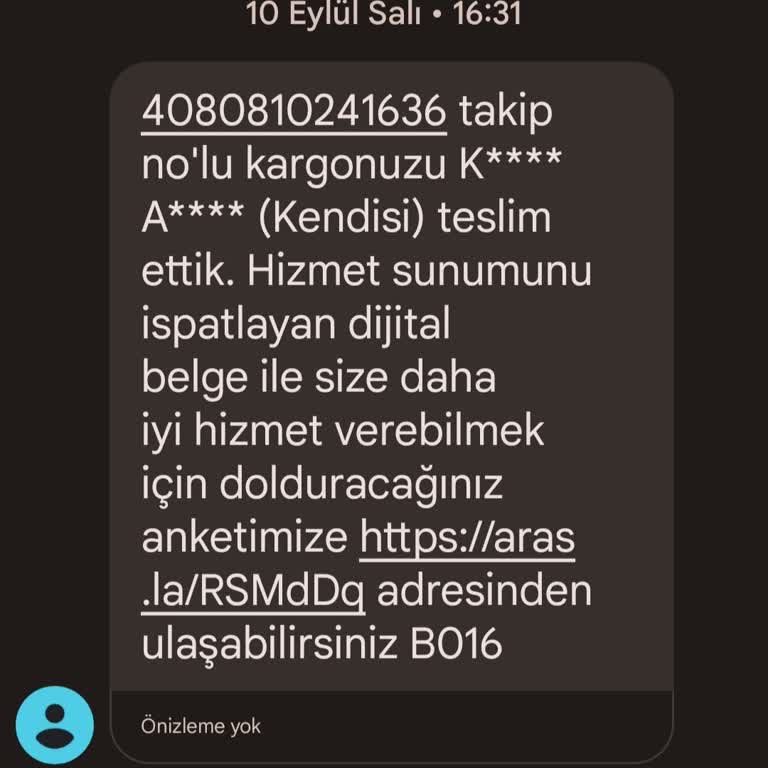 Aras Kargo Teslim Etmediği Kargoya Teslim Ettim Diye Mesaj Yolluyor