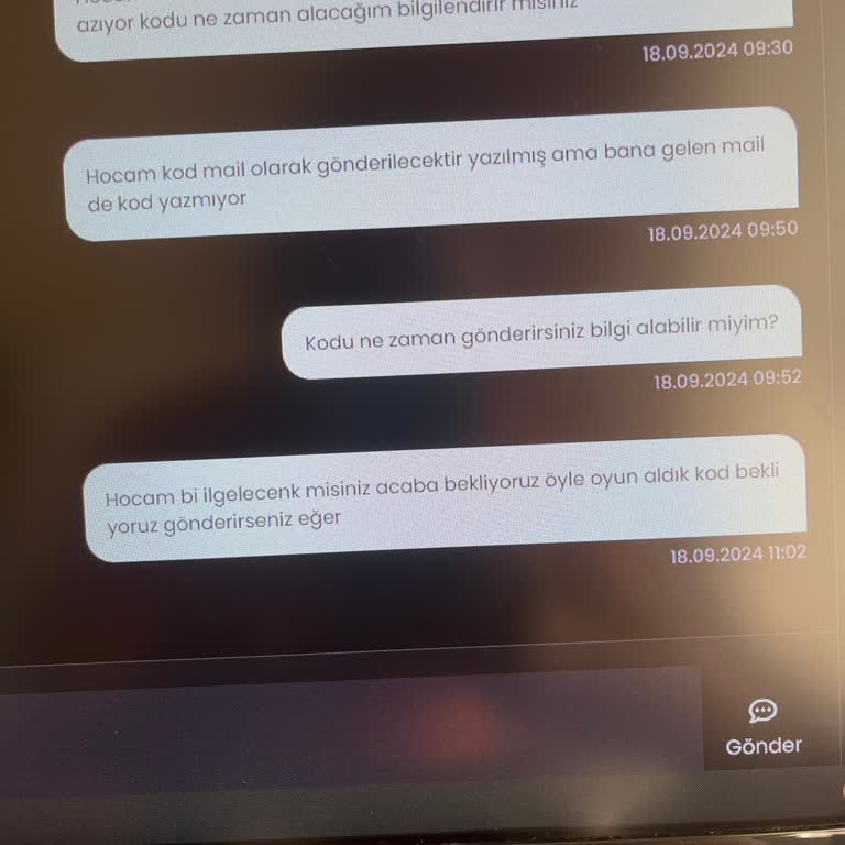 DurmaPlay Kod Gönderme Sorunu