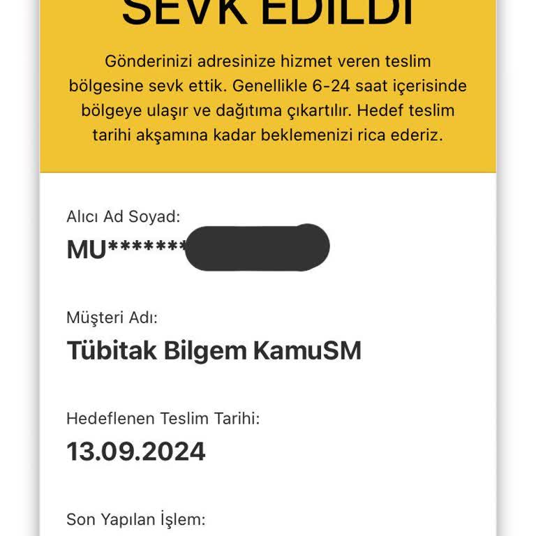 Kamu Sertifikasyon Merkezi AGT Kurye İle Gelen Gönderiler Teslim Edilmiyor