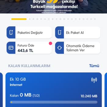 Turkcell'de İnternet Paketlerinin Hızla Tükenmesi ve Yetersiz Müşteri Hizmeti