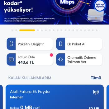 Turkcell'de İnternet Paketlerinin Hızla Tükenmesi ve Yetersiz Müşteri Hizmeti