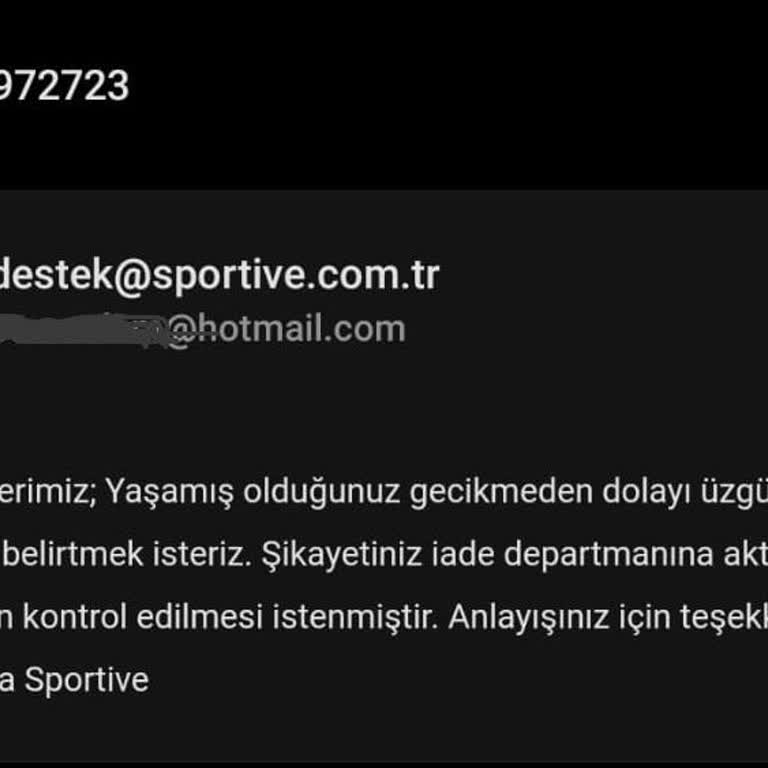 Sportive Para İadesi Yapılmıyor