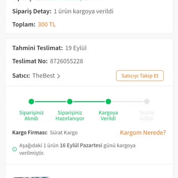Trendyol Sipariş Ürün Farklılığı