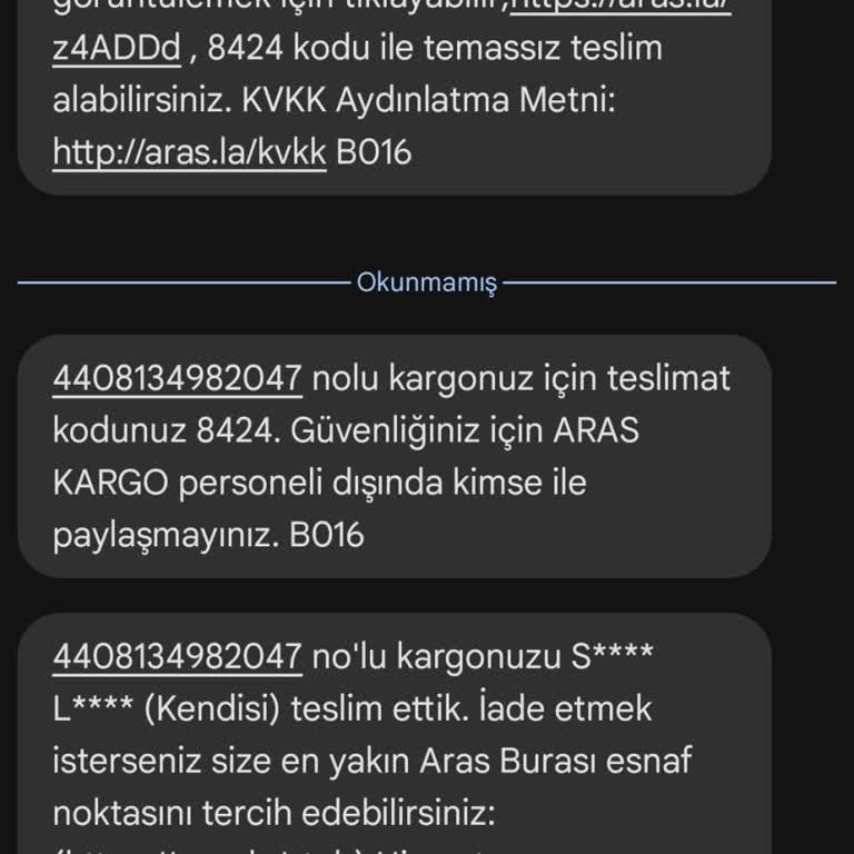 Aras Kargo Kargo Kuryesi Sorumsuzluğu