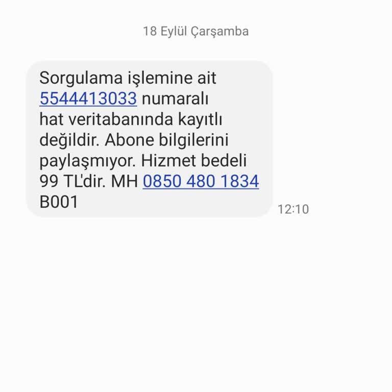 11834 Numara Sorgusu İçin Bilgi Vermeden 99 TL Fiyat Yansıttı.