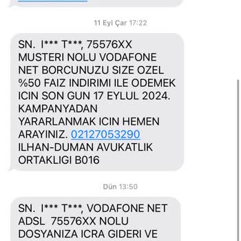 Vodafone Net Borcum Olduğu Yalanı