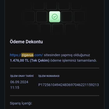 Zigavus.com Eksik Sipariş