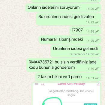 Love On Friday İade Ettiğim Ürünlerin Parasını Alamıyorum