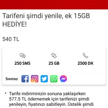 Tarife Değişikliği ve Söz Verilen Fiyatın Artışı