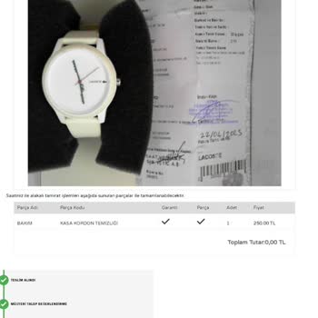Lacoste Beyaz Saatte Renk Değişimi Ve Firma Desteği Sorunu