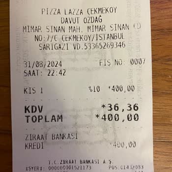 PizzaLazza Çekmeköy, Eksik Sipariş Ve Hatalı Ödeme