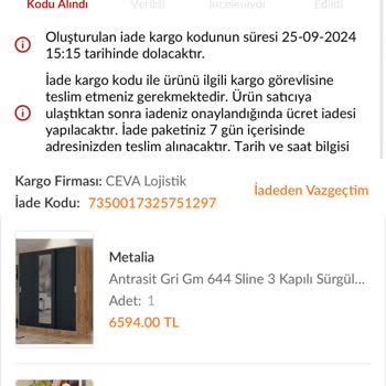CEVA Logistics Gardırop Siparişimde Yaşanan Kargo Sorunları Ve Bilgilendirme Eksikliği