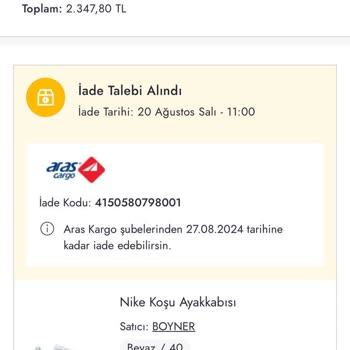 Boyner Ücret İadesi Problemi