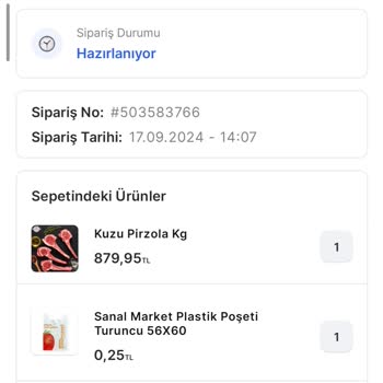 Verilen Siparişle Gelen Sipariş Farklı Geldi Migros Sanal Market