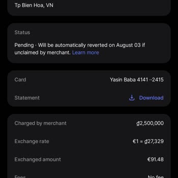 Unauthorized €461.20 Charge from Vietnam on Revolut – Urgent Refund Needed