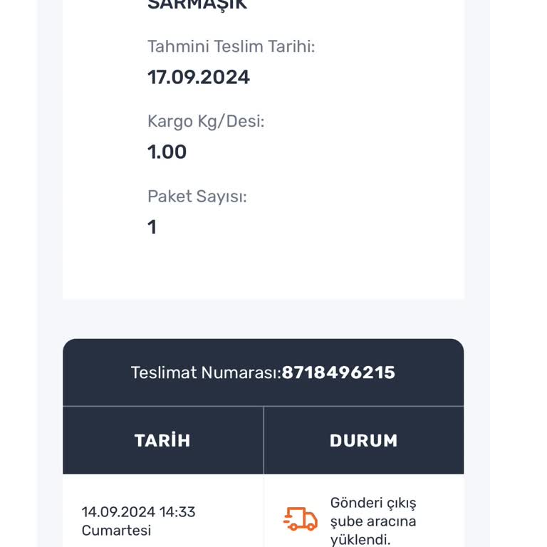 Aras Kargo Sarmaşık Şubesi Kargomu Kaybetti