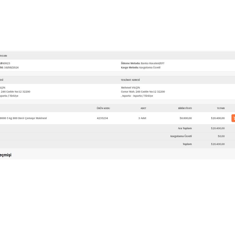 Regal Arya Gross İnternet Mağazasından Aldığım Çamaşır Makinelerim