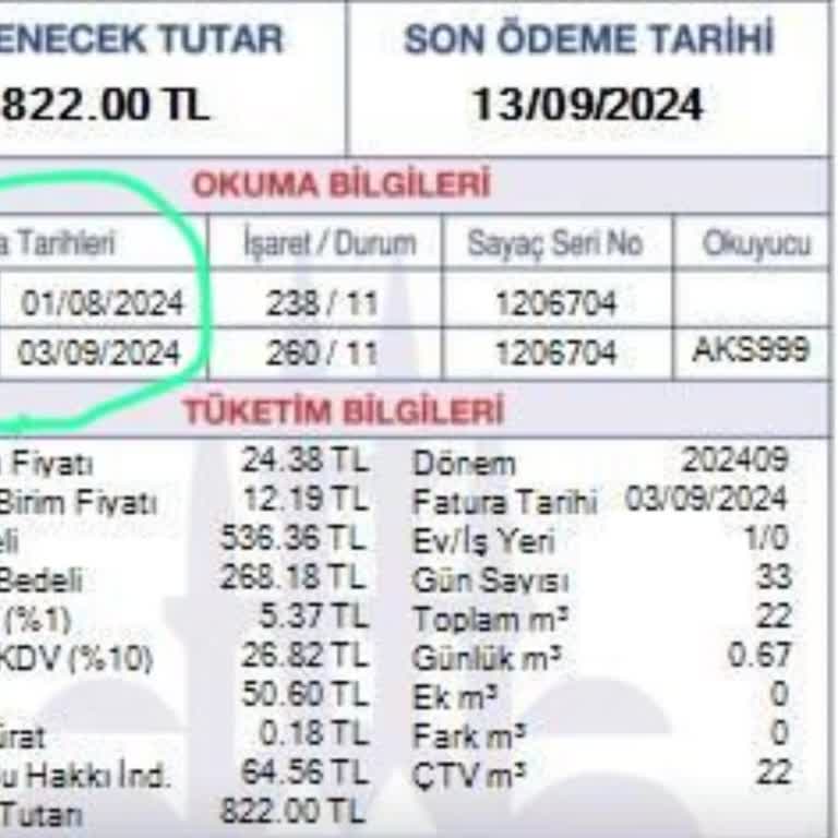İSKİ Fatura Yüksekliği