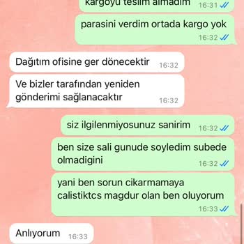 Kedibu Teslim Edilmeyen Sipariş Ve İlgisizlik