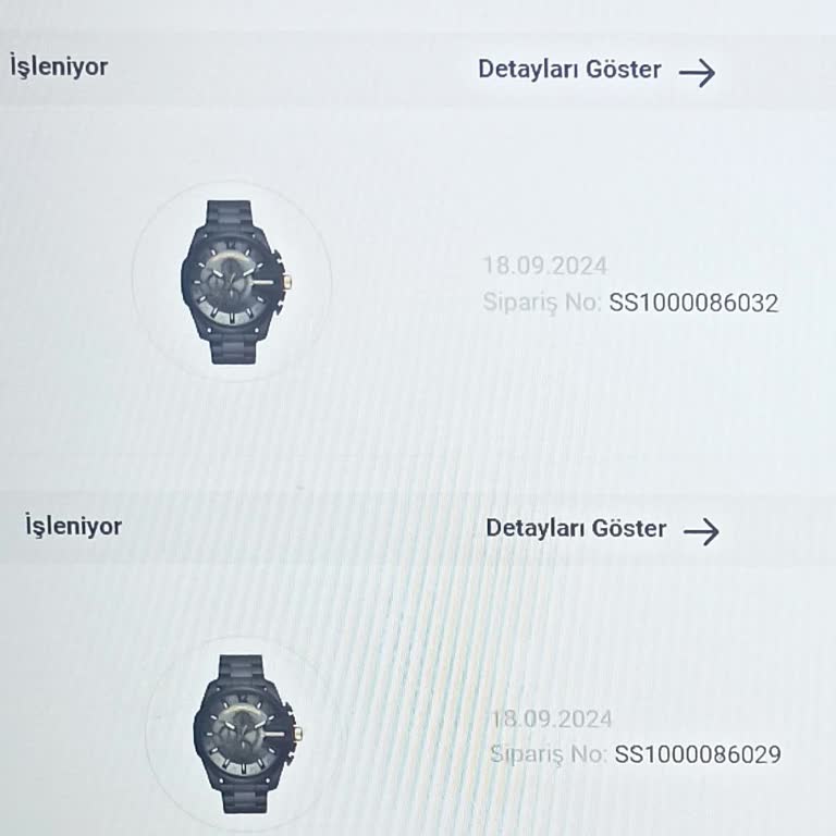 Saat & Saat Henüz Kargolanmamış Ve İptal Edilemeyen Sipariş