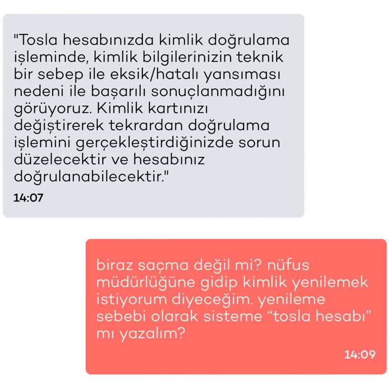 Tosla Hesap Onaylamak İçin Komik İstekler Sunuyor