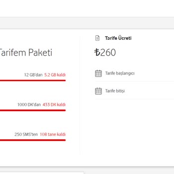 Vodafone Tarife Başlangıcı Yanıltması