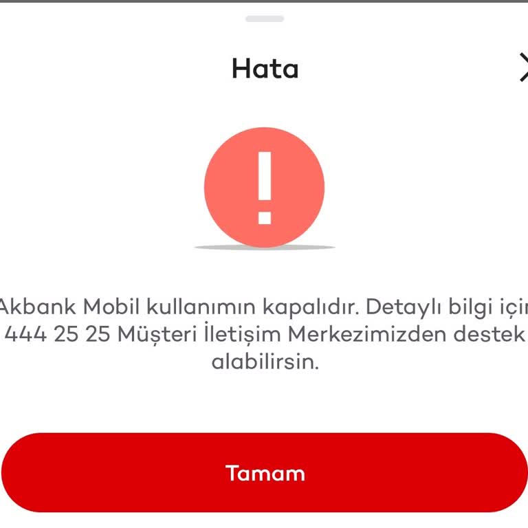 Akbank Dijital Kanal Kısıtı