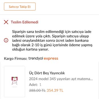 Trendyol Express Teslimat Sürecinde Yaşanan Sorunlar