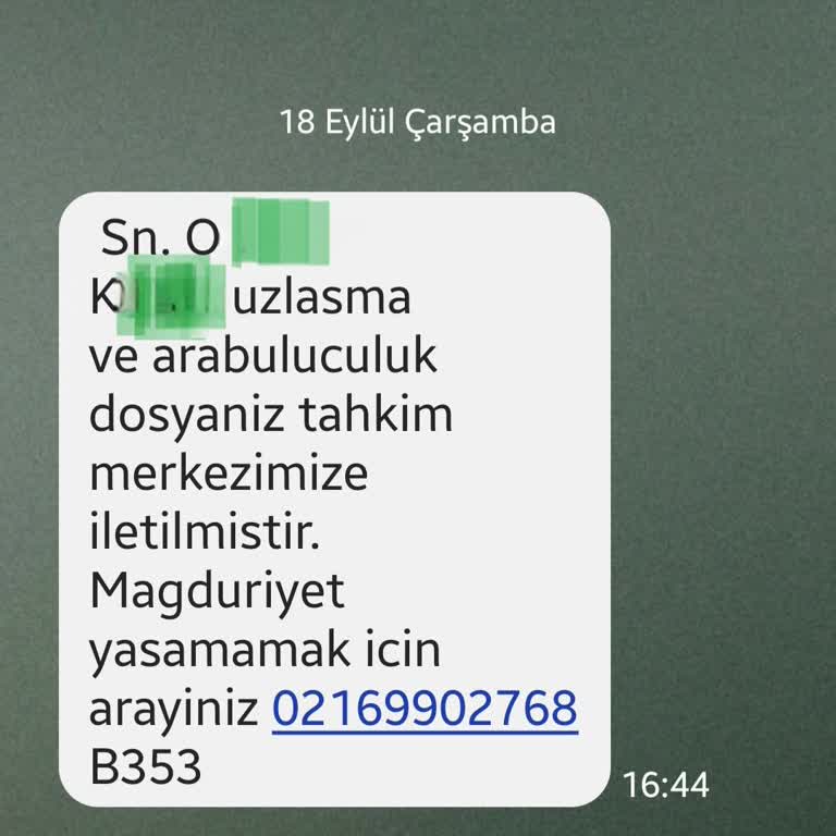 E.UZLASMA (SMS) E. Uzlaşma Adı Altında Aldatıcı Mesaj