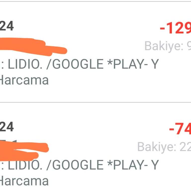 Lidio Hesabımdan Habersiz Bir Şekilde Paramı Alıyor