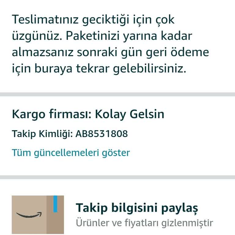 Amazon Kolay Gelsin Kargo İşgüzarlığı!