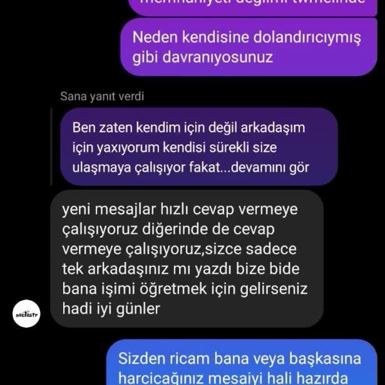 Neclastr Parayı Aldıktan Sonra Mesajlarınıza Geri Dönmeyen Neclas.tr