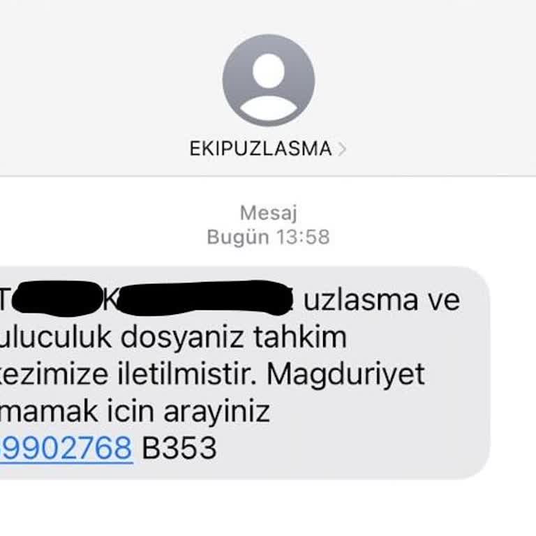 EKP UZLASMA (SMS) Ekip Uzlaşma SMS Şikayeti
