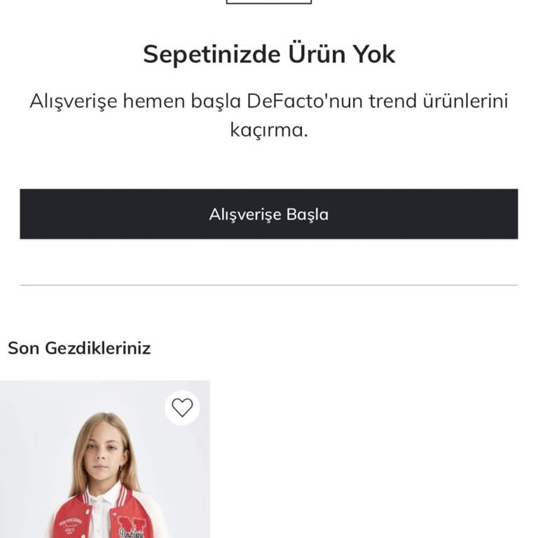 DeFacto Sepete Ürün Atıldığı Halde Sepetin Boş Görünmesi