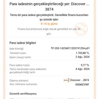 Ziraat Bankası Temu Alışveriş İadesi Ziraat Yapmıyor
