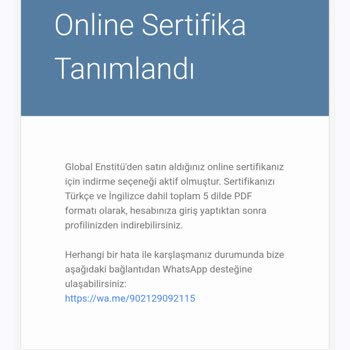 Global Enstitü Sertifikam Nerede Yardim Eder Misiniz