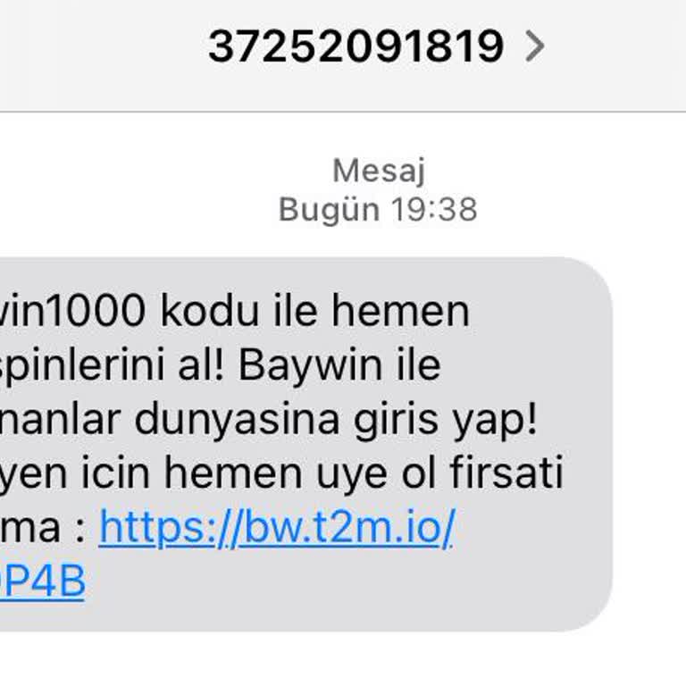 Baywin Üzerinden SMS Geliyor Yabancı GSM Numaralarından SMS Geliyor