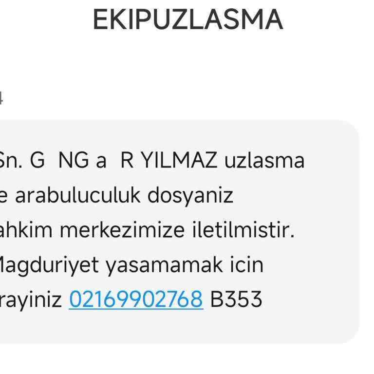 EKP UZLASMA (SMS) Ekip Uzlaşma Diye Bir Yerden Mesaj Geldi