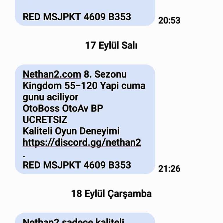 Dinamik Sms B353 Koduyla Gelen SMS İptal Edilemiyor.