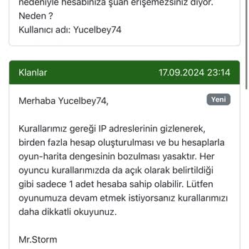 Klanlar Haksız Yere Ban Atılması