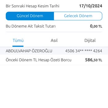 Yapı Kredi Önceki Dönem Tl Hesap Özeti Borcu İade Talebi