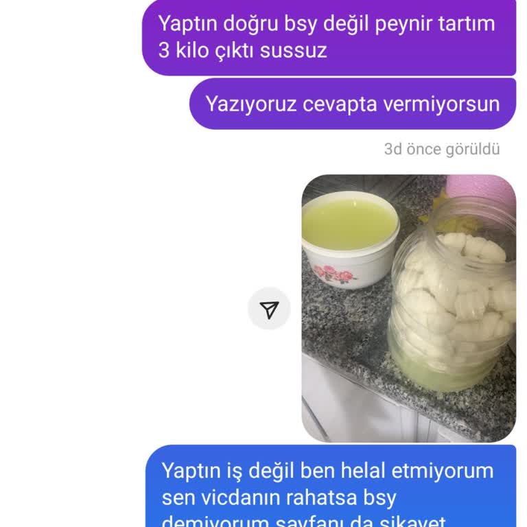 Elazığ Arbey Peynir Yanlış Miktarda Gelen Peynir Siparişi Ve İletişim Sorunu