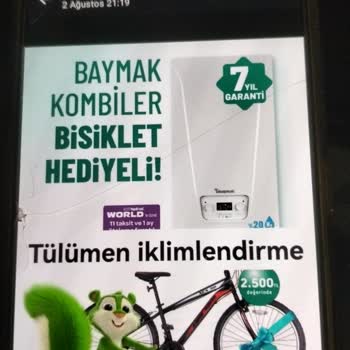 Baymak Lunatec Kombi Bisiklet Hediyesi Verilmedi