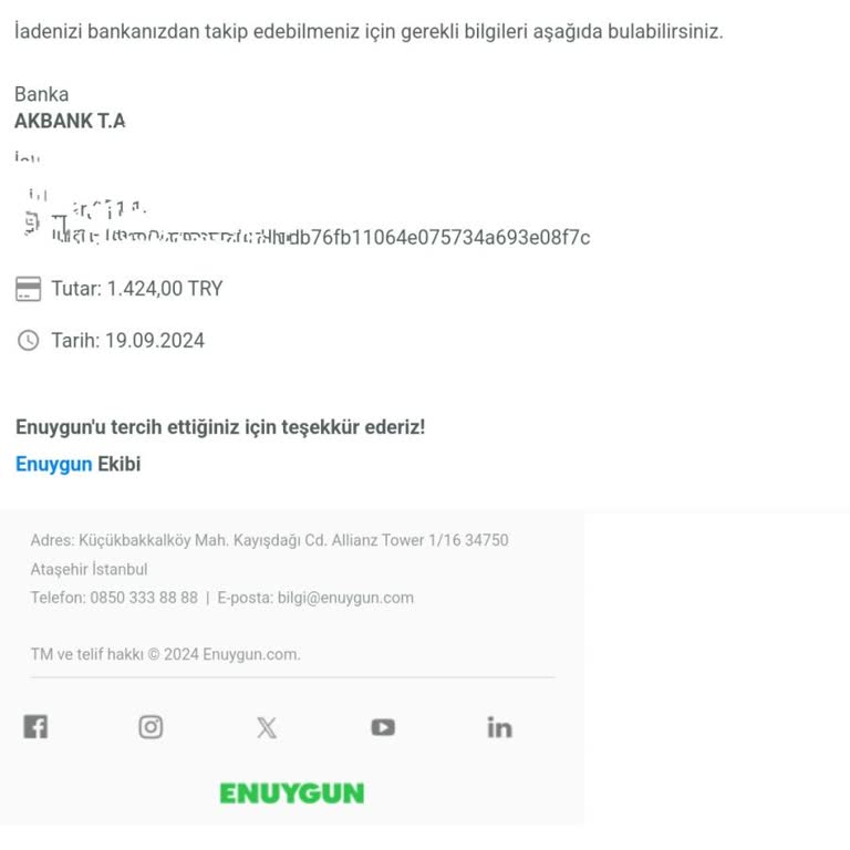 Enuygun.com En Uygunda Geciktirilen İadem