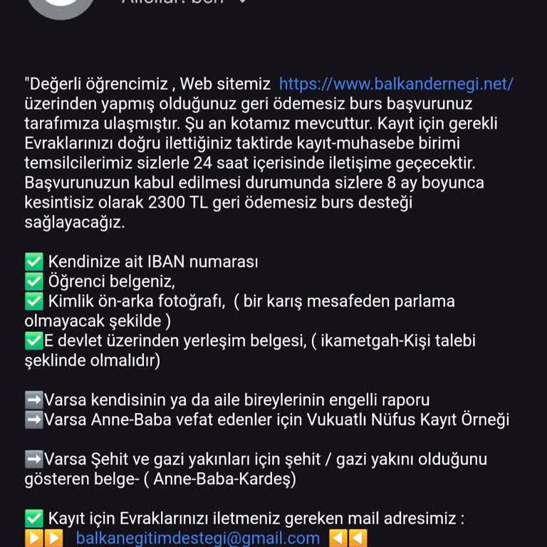 Balkan Vakfı (Burs Başvuru) Balkan Eğitim Derneği Şüpheli Burs Başvurusu!