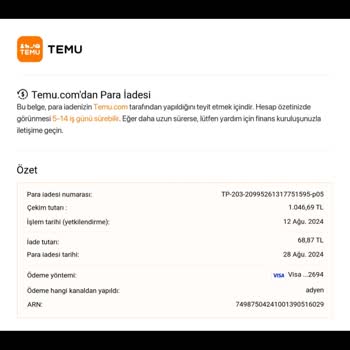 Garanti Bankası İade Yapmıyor