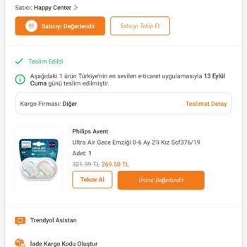 PHILIPS Ev Aletleri Philips Avent Marka Emzik İçine Su Aldı